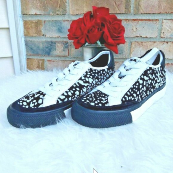Rag & Bone Low-Top Animal Print 100% Leather Sneakers Size 10